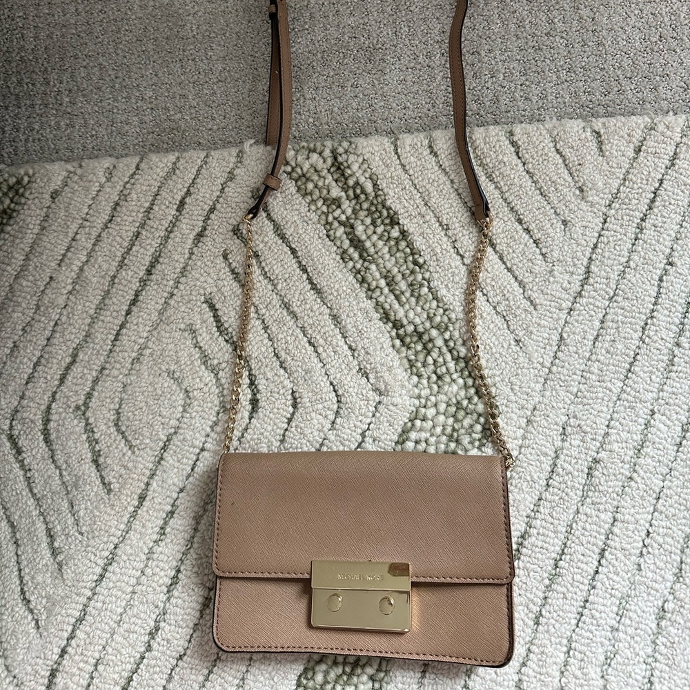 Michael Kors Nude Crossbody with Gold Chain